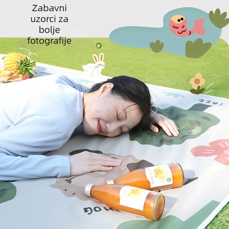 Prijenosna mini piknik podloga, vodootporna i otporna na vlagu, tanak dizajn za proljetne izlete, kampiranje i otvorene travnjake, veličina 210 × 220 cm