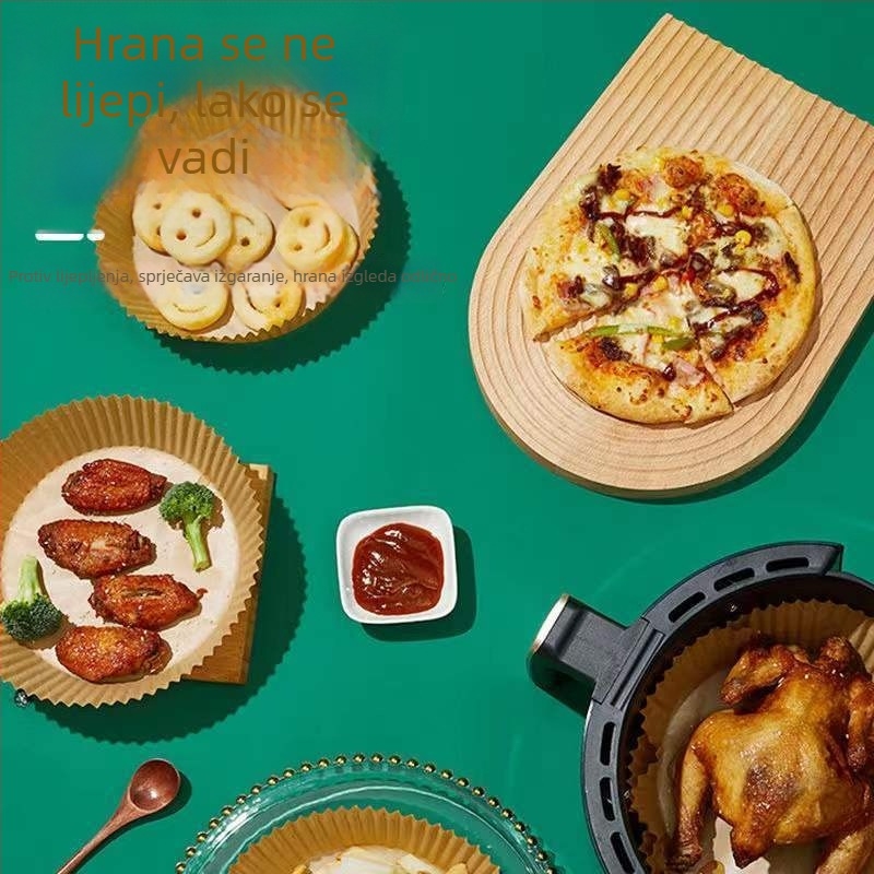 Parchment papir za air fryer – otporan na visoke temperature, upija masnoću, silikonizirani premaz, kraft papir za pečenje