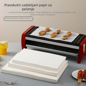 Visokokvalitetni papir za podmetače tanjura za restorane; upija masnoću, otporan na visoke temperature, pogodan za roštilj i bankete.