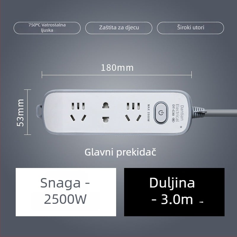 USB produžni kabel s USB priključcima, novi državni standard, višenamjenska utičnica za dom i ured