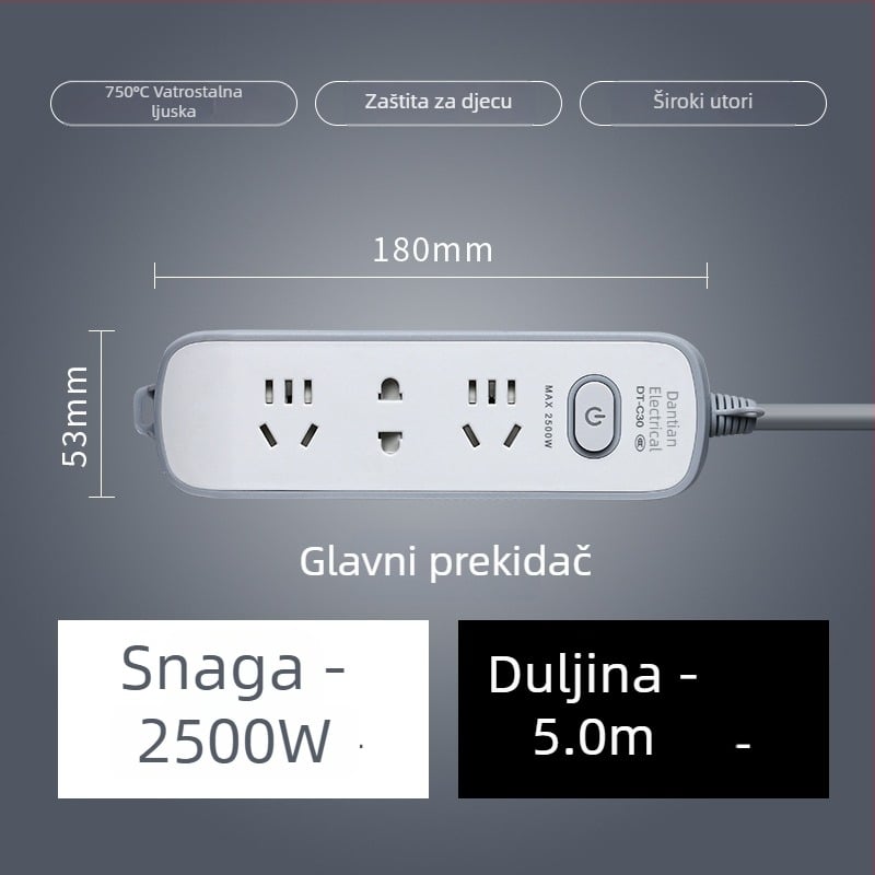 USB produžni kabel s USB priključcima, novi državni standard, višenamjenska utičnica za dom i ured