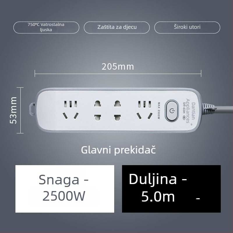 USB produžni kabel s USB priključcima, novi državni standard, višenamjenska utičnica za dom i ured