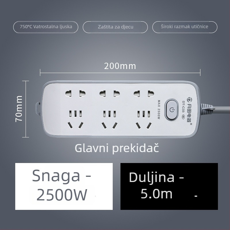 USB produžni kabel s USB priključcima, novi državni standard, višenamjenska utičnica za dom i ured