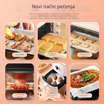 Papir za pečenje ribe, dimenzije 60×40 cm, bez rupa, dvostrano silikoniziran premaz, anti‑stick za pečenje i kuhanje na pari, 500 listova