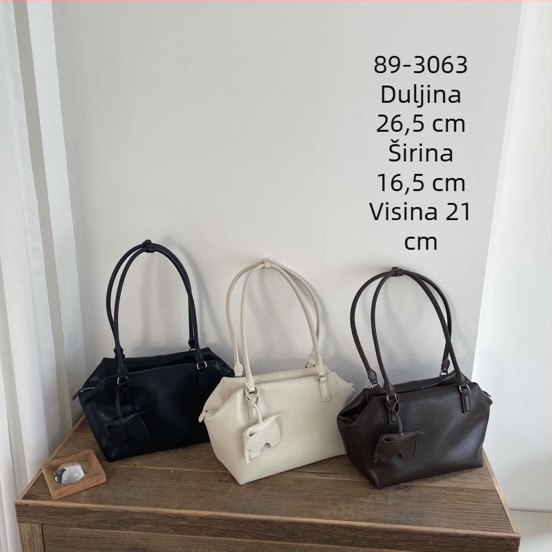Ženska torbica od prave kože za rame s dizajnom tote, visoka kvaliteta, minimalistički i svestran, velika zapremina, stil krila