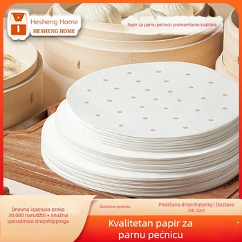 Perforirani papir za parenje s silikonim premazom, jednokratni, prehrambene kvalitete, za parenje peciva