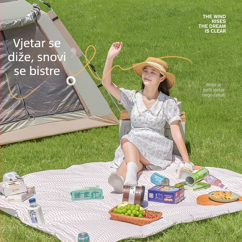 Yijiajie jednokratna piknik podloga, visoko kvalitetna vanjska otporna na vlagu podloga za šator i kampiranje, sklopiva vodootporna tkanina