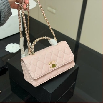 Torba od prve kože s bisernom ručkom i lančanim remenom, dijamantno šivanje, elegantna za rame ili crossbody