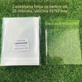 Ziplock vrećica, samoljepljiva, debeli film od 12 mil, okrugla zaštitna vrećica za kartice od 20 mil, veličina 6,2×6,2