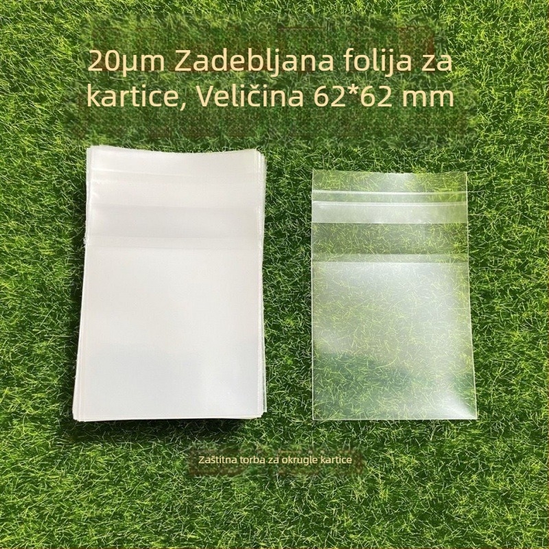Ziplock vrećica, samoljepljiva, debeli film od 12 mil, okrugla zaštitna vrećica za kartice od 20 mil, veličina 6,2×6,2