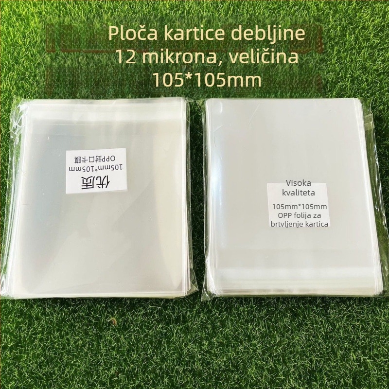 Ziplock vrećica, samoljepljiva, debeli film od 12 mil, okrugla zaštitna vrećica za kartice od 20 mil, veličina 6,2×6,2