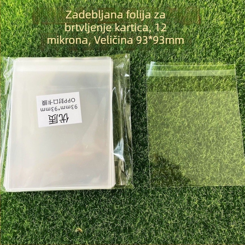 Ziplock vrećica, samoljepljiva, debeli film od 12 mil, okrugla zaštitna vrećica za kartice od 20 mil, veličina 6,2×6,2