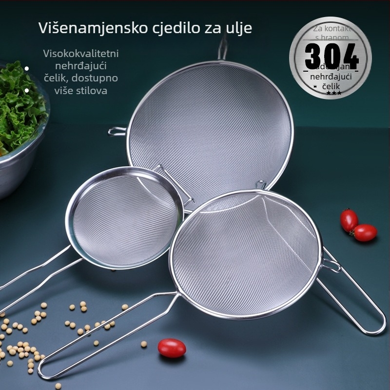Sito od nehrđajućeg čelika 304, ultrafino filtriranje za sojino mlijeko, s dvije drške, velikog promjera