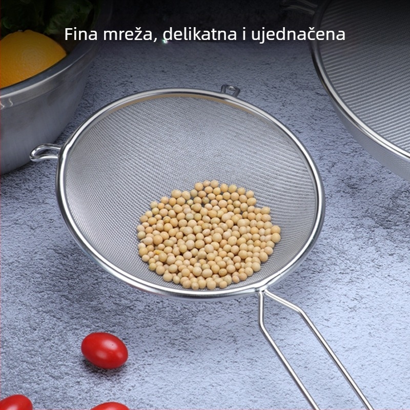 Sito od nehrđajućeg čelika 304, ultrafino filtriranje za sojino mlijeko, s dvije drške, velikog promjera