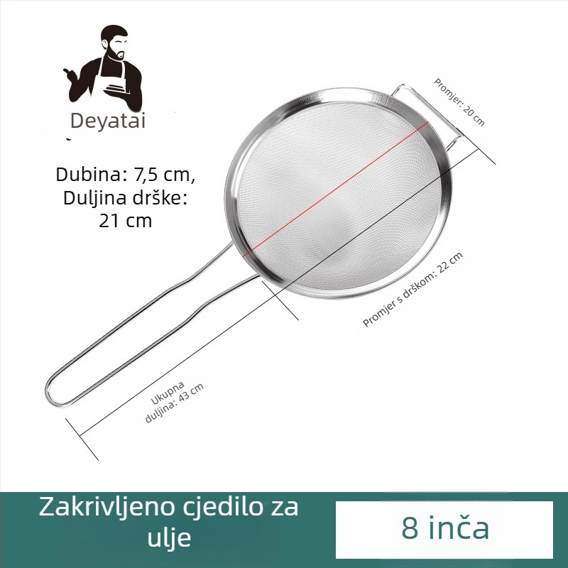 Sito od nehrđajućeg čelika 304, ultrafino filtriranje za sojino mlijeko, s dvije drške, velikog promjera