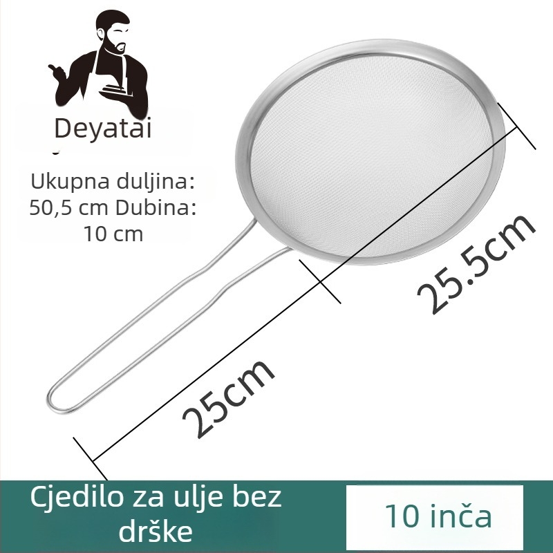 Sito od nehrđajućeg čelika 304, ultrafino filtriranje za sojino mlijeko, s dvije drške, velikog promjera