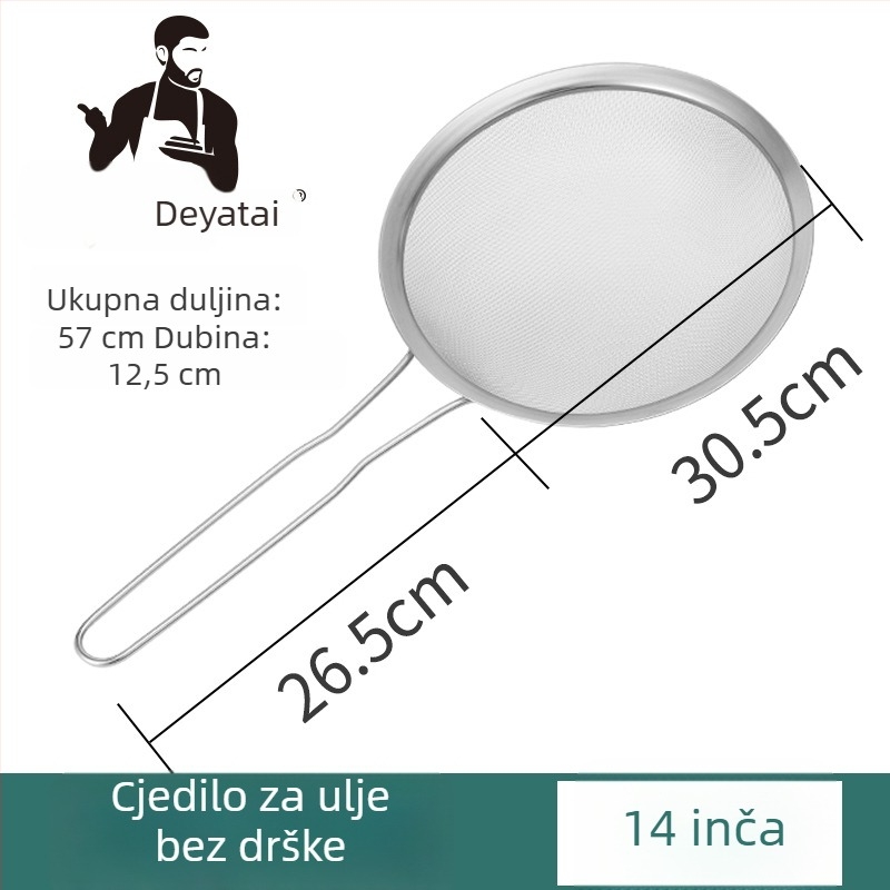 Sito od nehrđajućeg čelika 304, ultrafino filtriranje za sojino mlijeko, s dvije drške, velikog promjera
