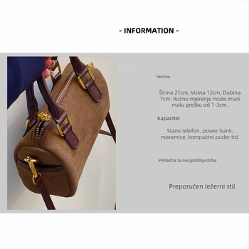 2026 korejski stil inspirirana retro velur torba, mala crossbody torba, Boston torba s jastučastim dizajnom u boji blokova