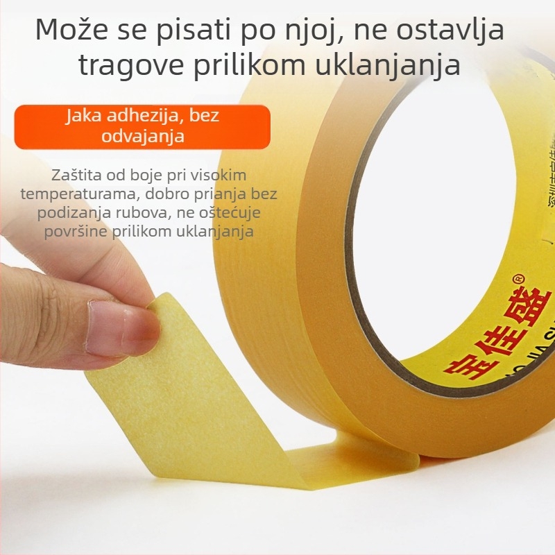 3 mm teksturirana papirnata maskirajuća traka 244 – žuta, za vanjsku fasu spreja, otpornost na prodiranje, maskiranje spojeva