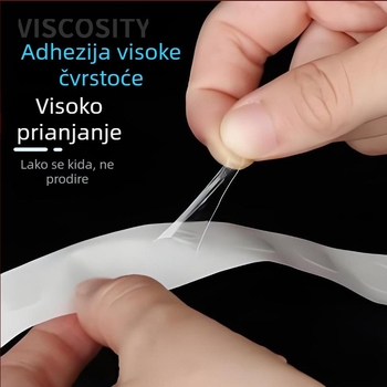 Bijela prozirna dvostrano ljepiva traka od pamuk papira, snažna adhezija, ljepilo na bazi topljivog ljepila, za rukotvorine, ured i školu