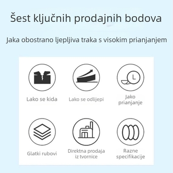 Bijela prozirna dvostrano ljepiva traka od pamuk papira, snažna adhezija, ljepilo na bazi topljivog ljepila, za rukotvorine, ured i školu