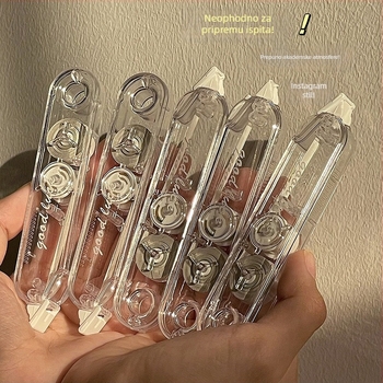 Prozirna traka za korekciju s poklopcem, mini tihi prijenosni korektor, japanskog stila, 5 komada, elegantan dizajn