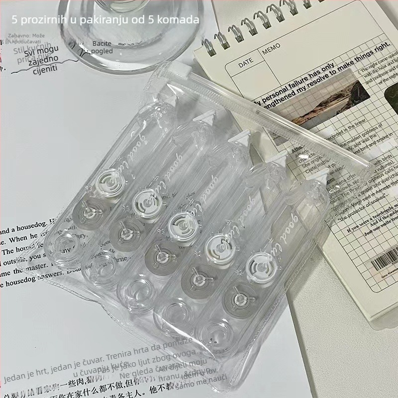 Prozirna traka za korekciju s poklopcem, mini tihi prijenosni korektor, japanskog stila, 5 komada, elegantan dizajn