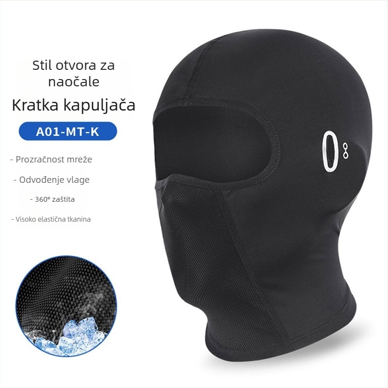 Maska za sunčevu zaštitu za motocikl – potpuno lice, Ice Silk tkanina, UV zaštita