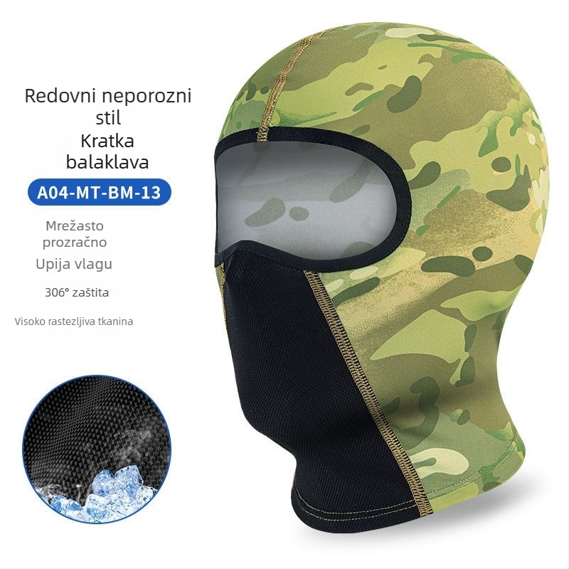 Maska za sunčevu zaštitu za motocikl – potpuno lice, Ice Silk tkanina, UV zaštita