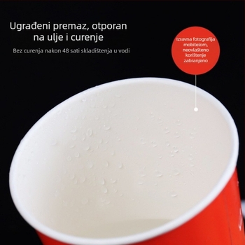 Jednokratna papirnata šalica i kanta za pakiranje ražnjića i roštilja, laminirano, kapacitet 896–1300 ml