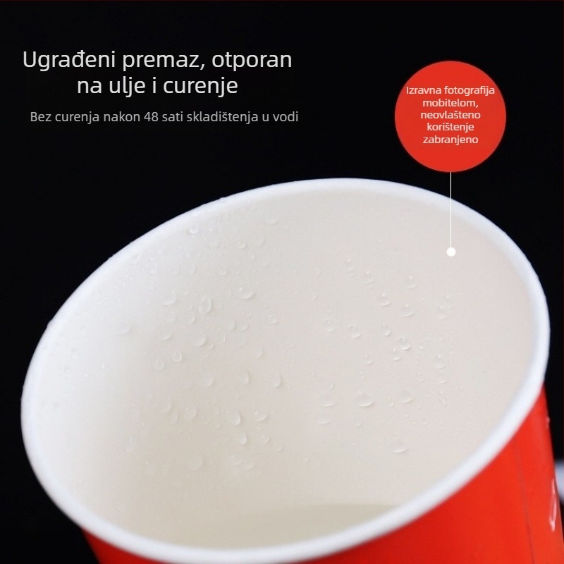 Jednokratna papirnata šalica i kanta za pakiranje ražnjića i roštilja, laminirano, kapacitet 896–1300 ml