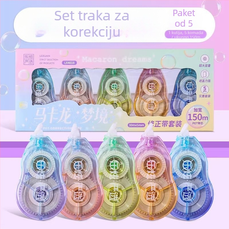 Le Xuan 150 m gradientno obojena tiha korekcijska traka – set od 5 traka s velikim kapacitetom za učenike, glatka korekcija