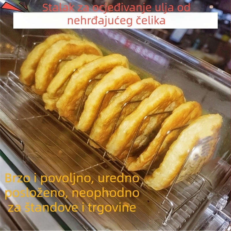 Nehrđajući čelični nosač za odvod ulja i prikaz mesnih pita na roštilju