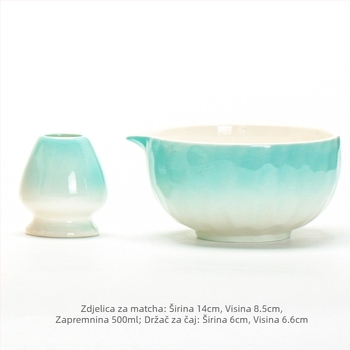 Japanska ceremonija čaja s matcha četkom, alat dinastije Sung, zdjela za matcha, postolje za čaj, miješalica čaja, bambusna četka