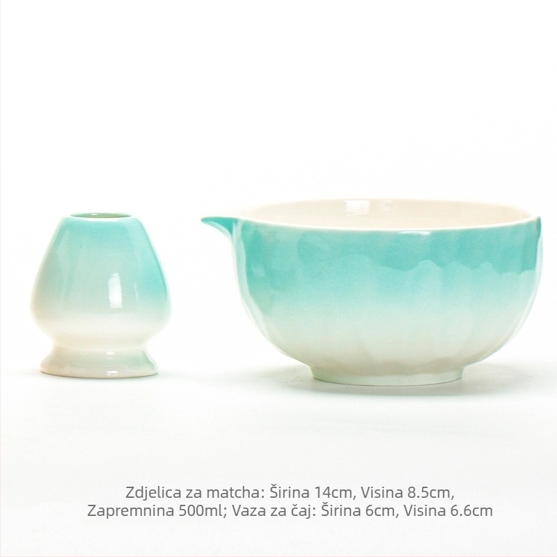 Japanska ceremonija čaja s matcha četkom, alat dinastije Sung, zdjela za matcha, postolje za čaj, miješalica čaja, bambusna četka
