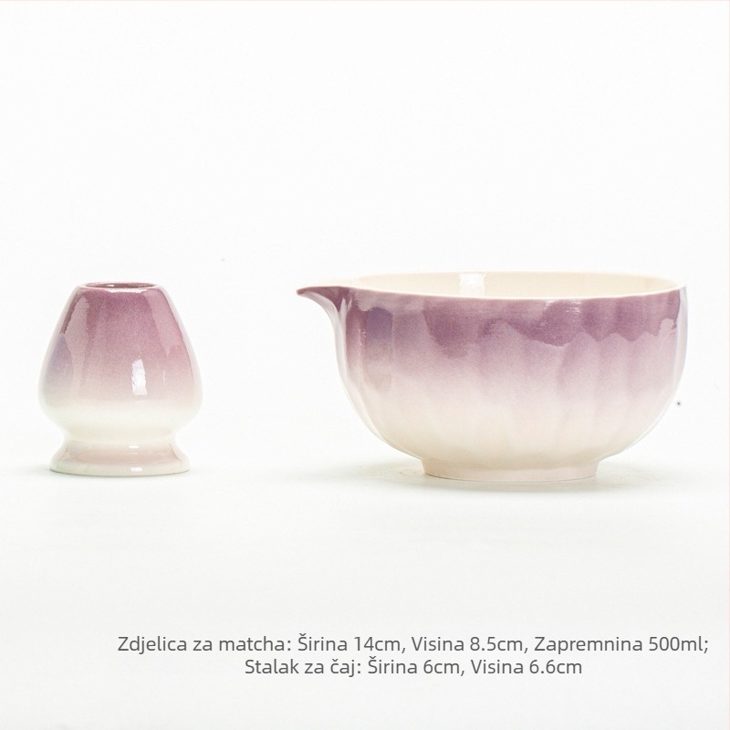 Japanska ceremonija čaja s matcha četkom, alat dinastije Sung, zdjela za matcha, postolje za čaj, miješalica čaja, bambusna četka