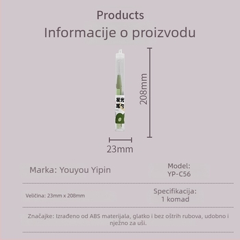 Mekana silikonska osvijetljena žličica za uši za djecu – vizualni alat za čišćenje uha