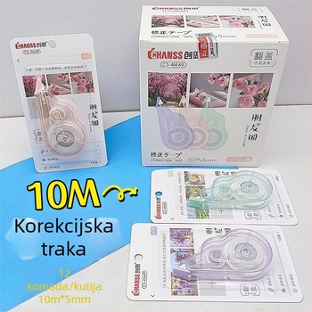 CHANSS 10 m korekcijska traka s poklopcem protiv gubitka, za učenike osnovnih i srednjih škola, visokokvalitetna korekcijska traka