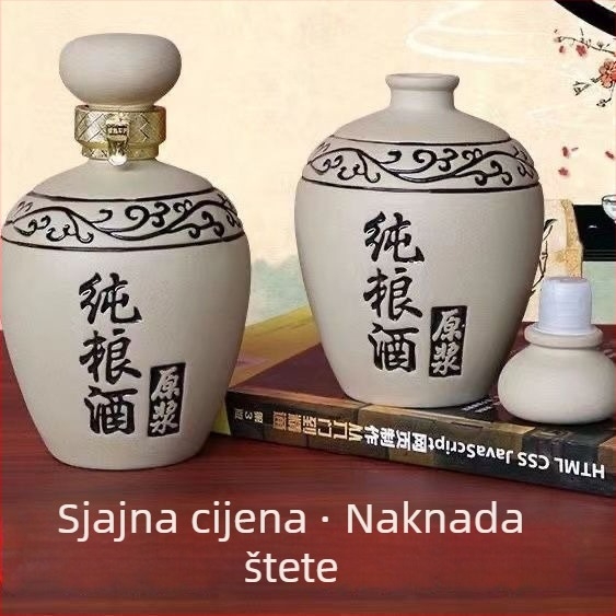 Zatvorena mini keramička boca za vino, retro stil, za kućnu upotrebu