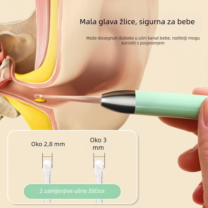 Svetleća žličica za uši za bebe i djecu – siguran alat za uklanjanje ušnog voska