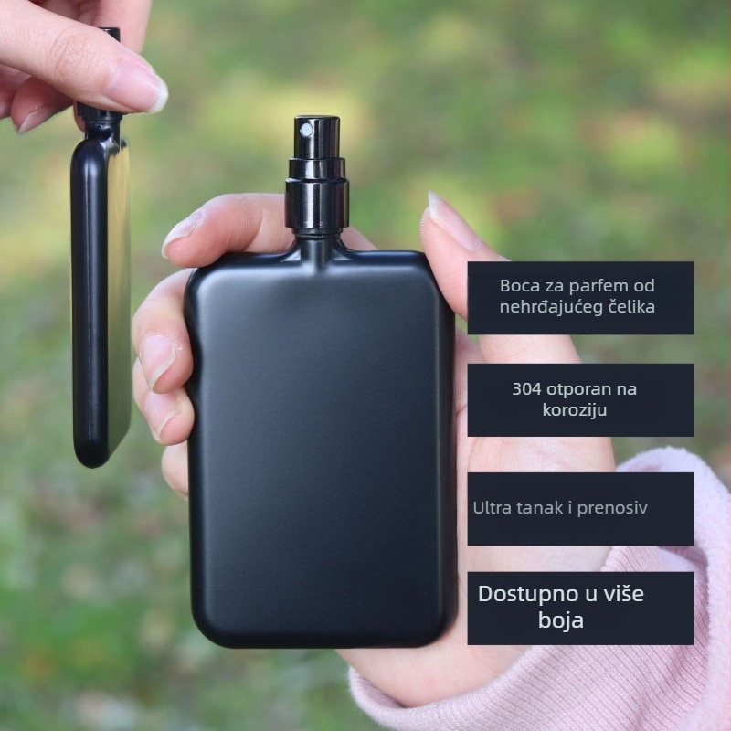 Flakon parfema od nehrđajućeg čelika sa raspršivačem, ultra tanak, 45 ml