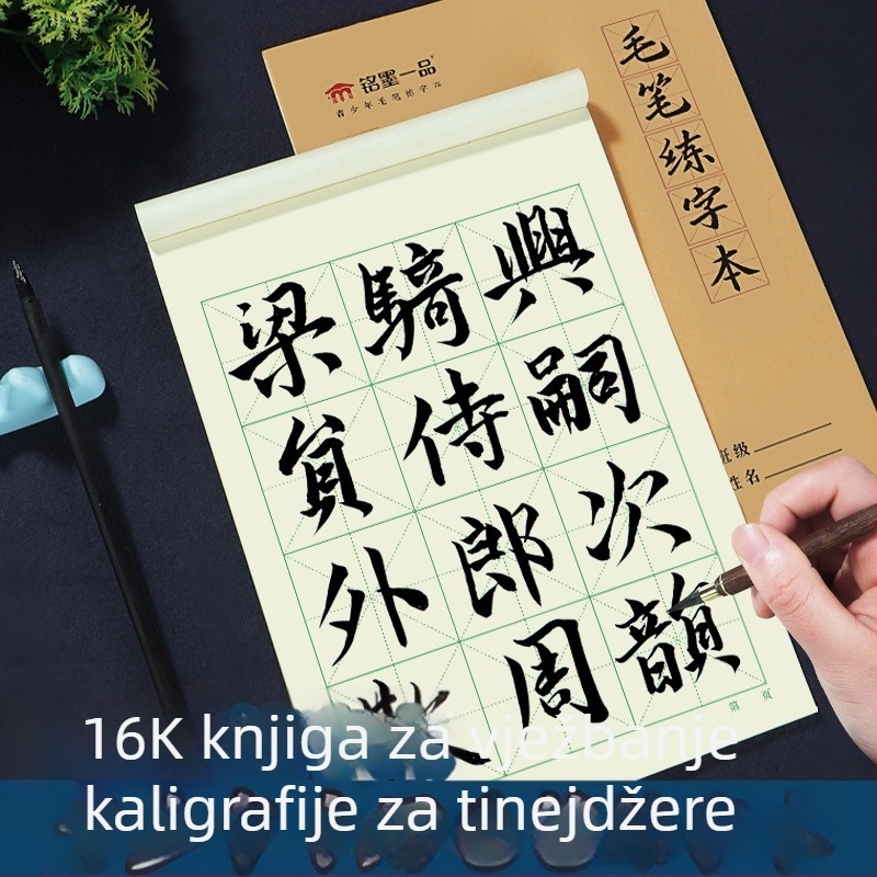 Set kaligrafije za osnovnoškolce, početnike, bilježnica za kopiranje, vježbe s mekanom četkom, stil običnog pisma