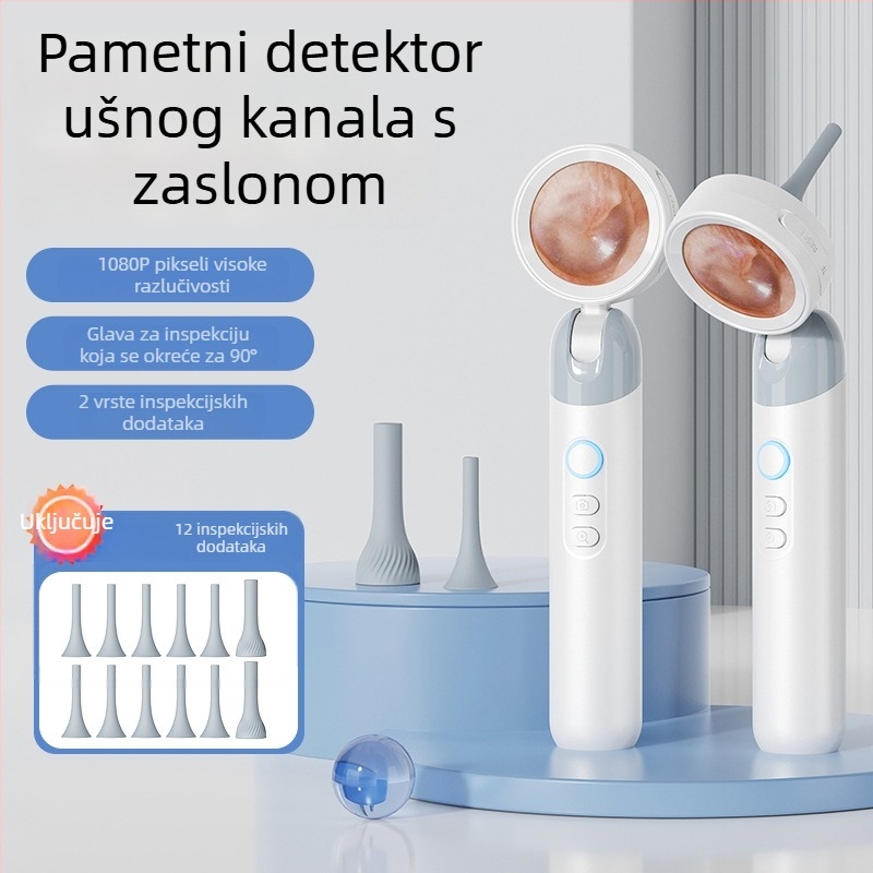 Ručni detektor za kanal uha sa zaslonom, ORL endoskop za uho, nos i grlo, detekcija tonzilnih kamenaca, prijenosan