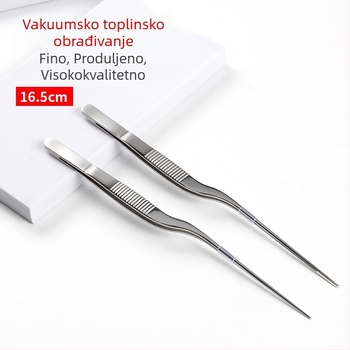 Klešta od nehrđajućeg čelika u obliku pištolje, duljina 16,5 cm, zakrivljeni vrh za čišćenje uha i grla, pinceta s vatom