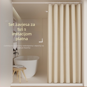 Vodootporna tuš zavjesa za kupaonicu, set s pregradnom zavjesom, montaža bez bušenja