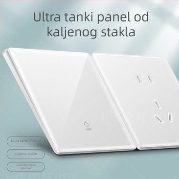 International Electrician kremaste boje ultra-tanki panel prekidač utičnica s kaljenim staklom i zrcalnom površinom, 86 mm, pet otvora