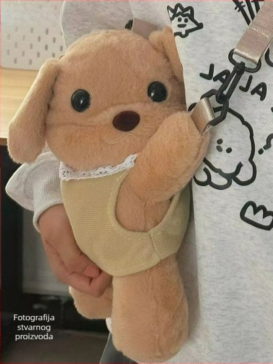 Ženska torba preko ramena u japanskom stilu, slatka pliš torbica u obliku psa, crtani motiv