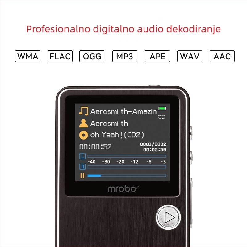 Meibo Mrobo C8 MP3 player s lossless zvukom, Walkman stilom, čitač e-knjiga, snimanje, ponavljanje za učenje engleskog