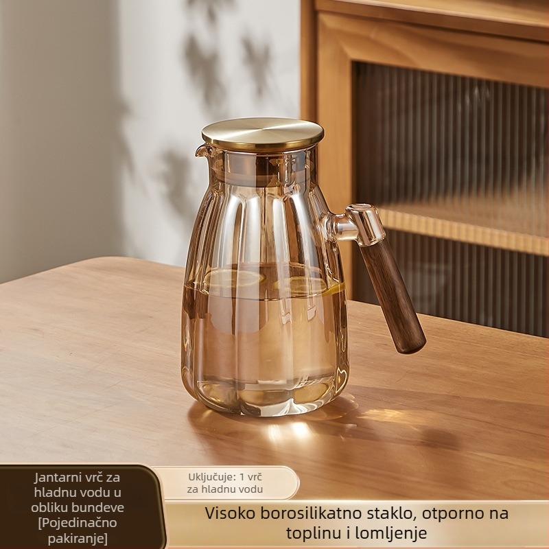 Staklena boca od borosilikatnog stakla za studenu vodu, velika kapaciteta, čajni infuzor