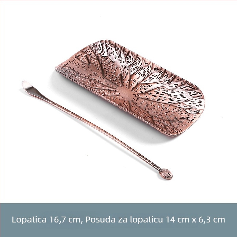 Set Gongfu čajne ceremonije: čajna žličica, čajna lopatica, čajne kliješta i dodatci od bakrene legure u bakrenoj boji